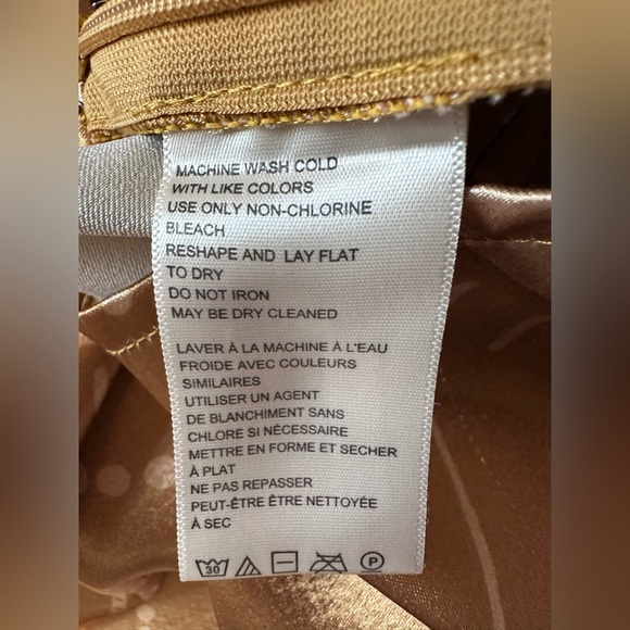 Free People Serena Slim Maxi Skirt Gold Brown Moon Sun Silky Satin sz 8 - Picture 9 of 9